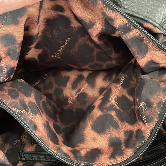 B Makowsky Black Leather Handbag - Picture 8 of 10